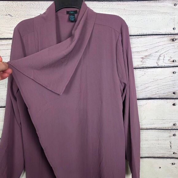 Rue 21 + Mauve Long Duster Cardigan Belted 1X - Picture 4 of 8